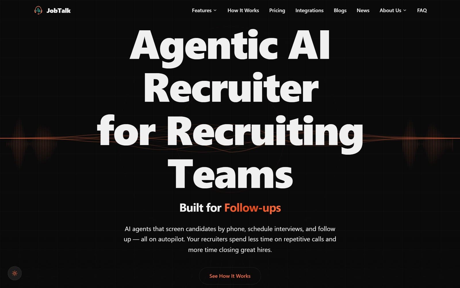 The JobTalk AI homepage